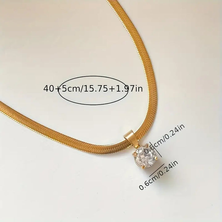 Colar de Strass Dourado Sereno