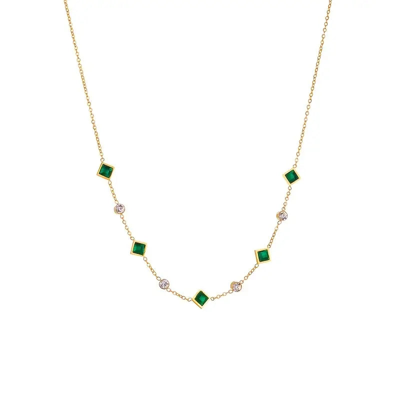 Colar Minimalista Esmeralda do Dia a Dia