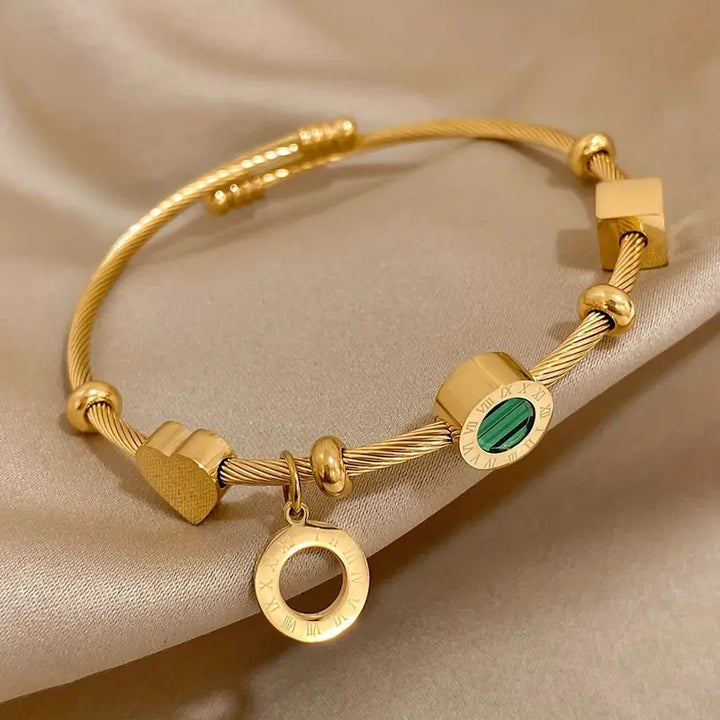 Pulseira Jihan Chunky Esmeralda