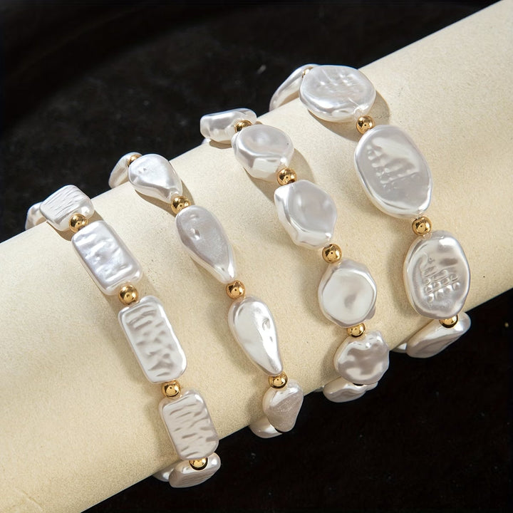 Conjunto de Pulseiras de Pérolas - 4 Peças