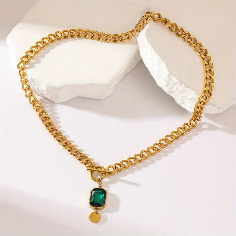 Colar Esmeralda Chunky