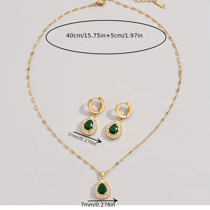 Conjunto de Joias de Esmeralda Opulenta