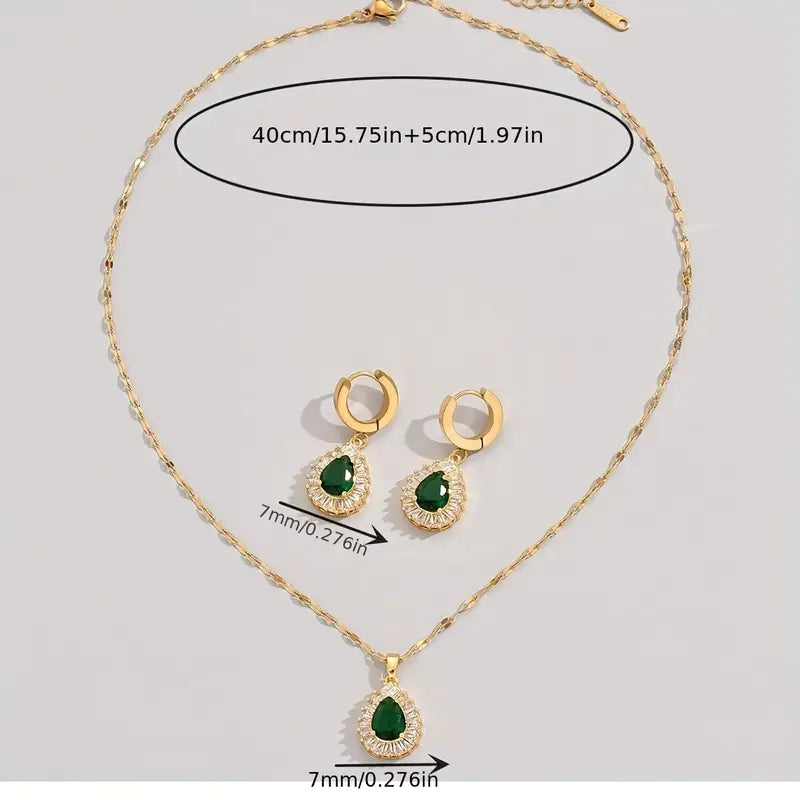 Conjunto de Joias Esmeralda Opulento