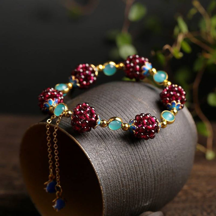 Pulseira de Frutas de Pedra Natural