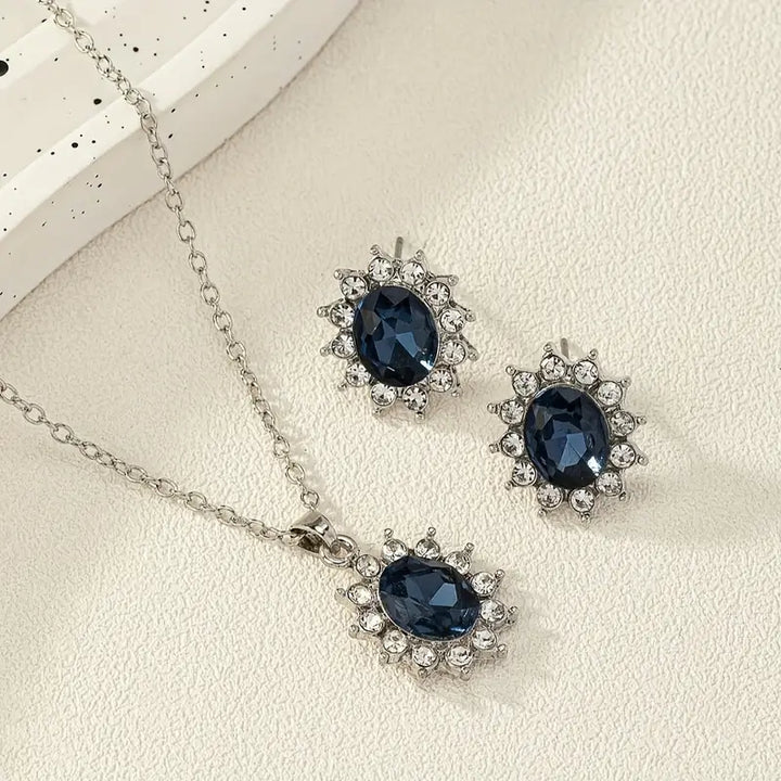 Conjunto de Joias de Safira Brilhante
