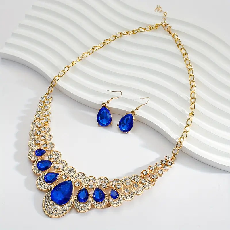 Conjunto de Joias de Ouro Safira