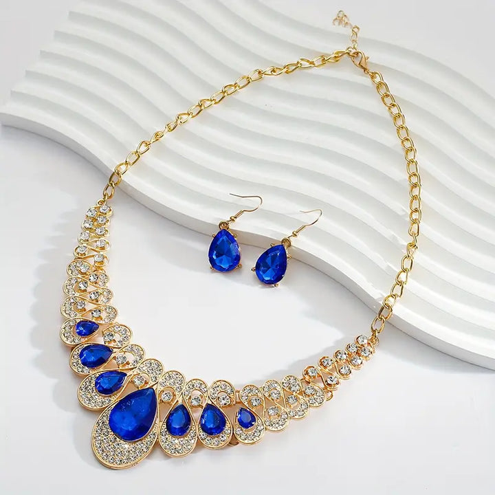 Conjunto de Joias de Ouro Safira