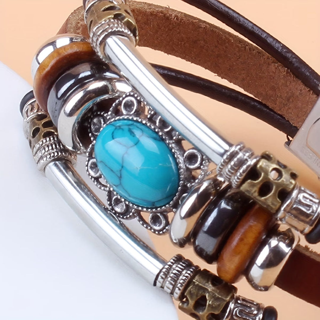 Bracelete Vintage com Fivela Turquesa