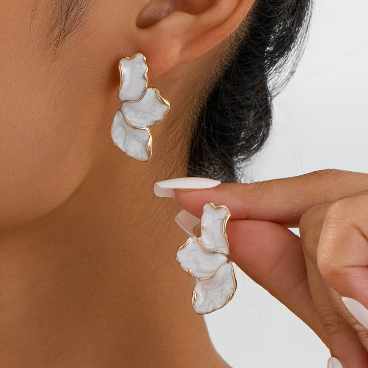 Brincos de Pétala de Flor de Pérola