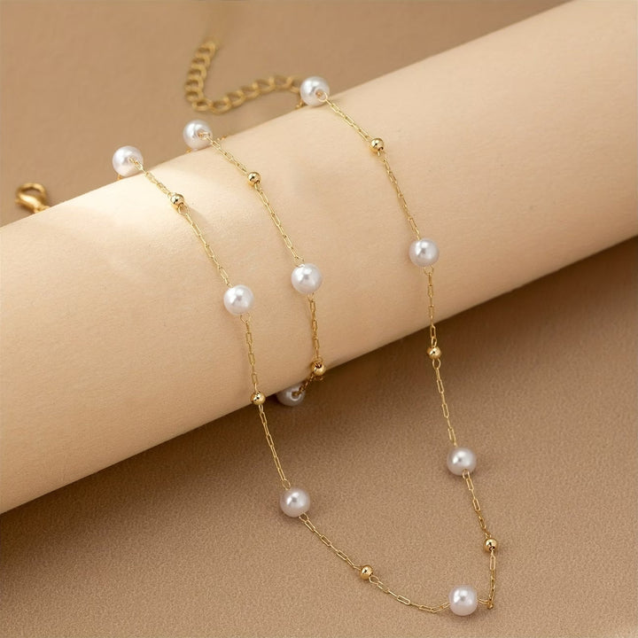 Conjunto de Joias com Corrente de Pérolas Delicadas