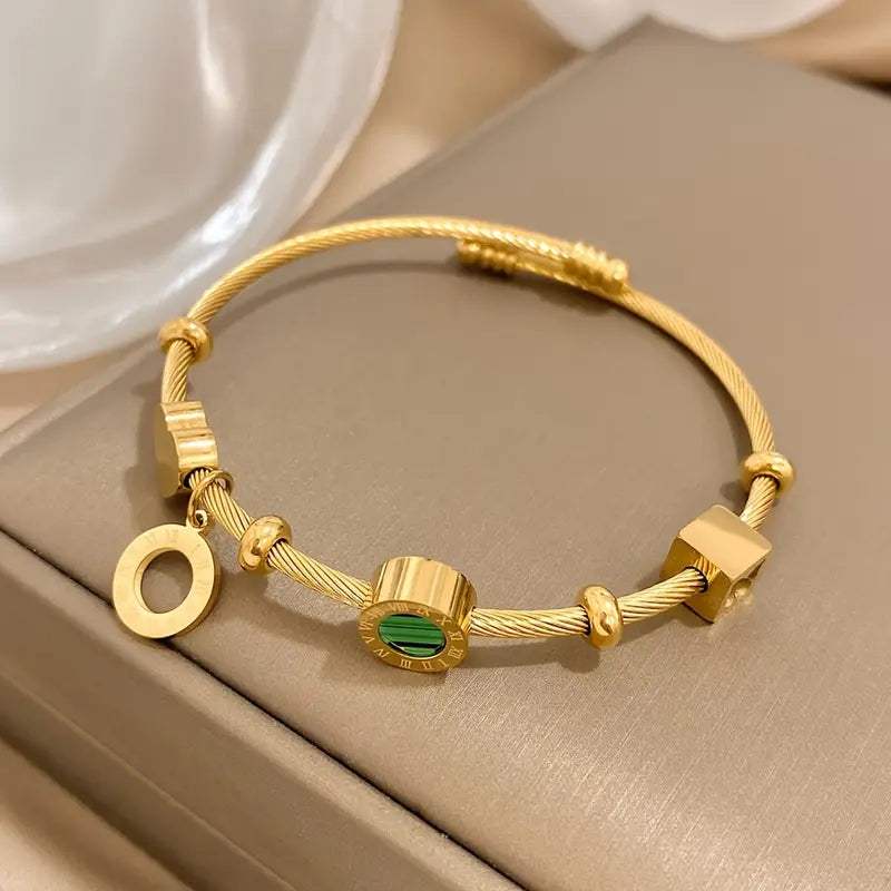 Pulseira Jihan Chunky Esmeralda