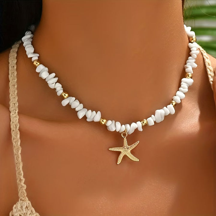 Colar de Estrela do Mar em Pedra Natural