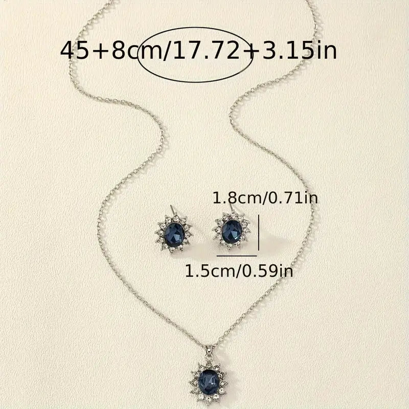 Conjunto de Joias de Safira Brilhante