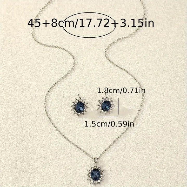 Conjunto de Joias de Safira Brilhante