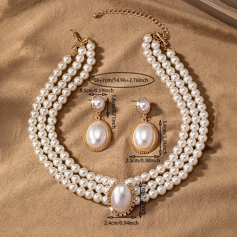 Conjunto de Joias com Pérolas Vintage