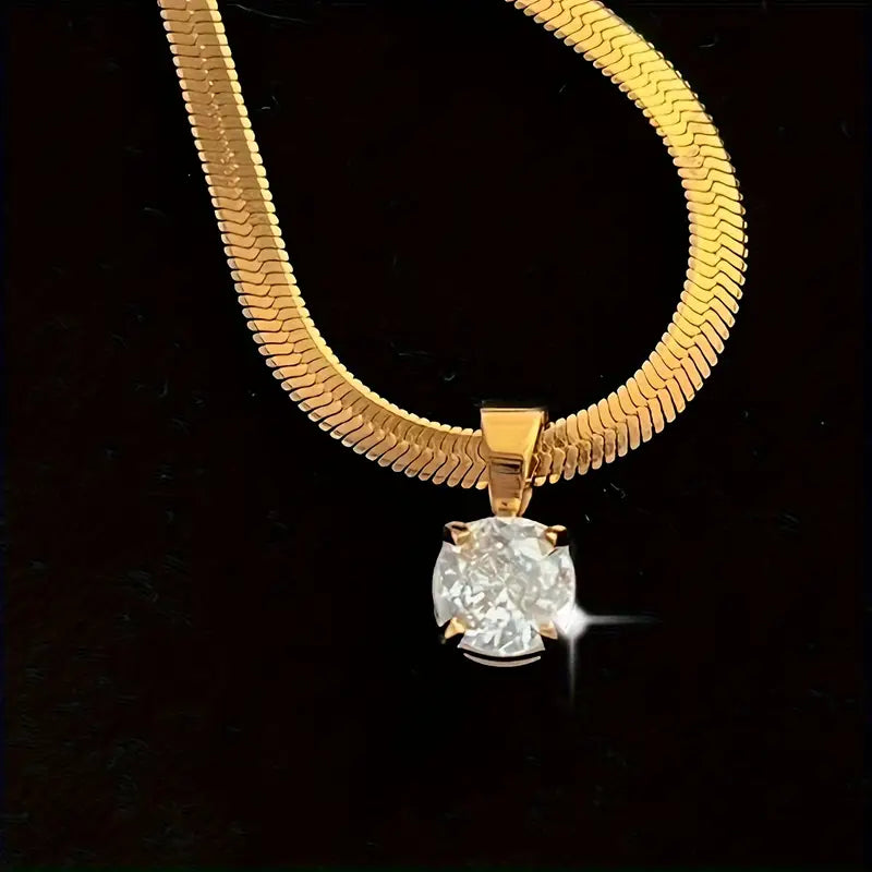 Colar de Strass Dourado Sereno