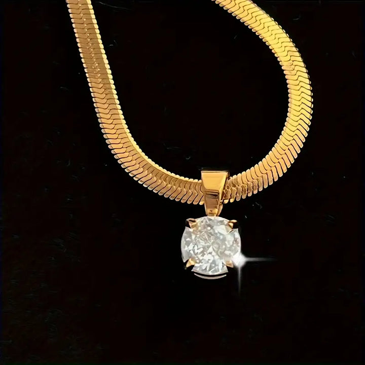 Colar de Strass Dourado Sereno