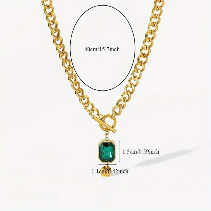Colar Esmeralda Chunky