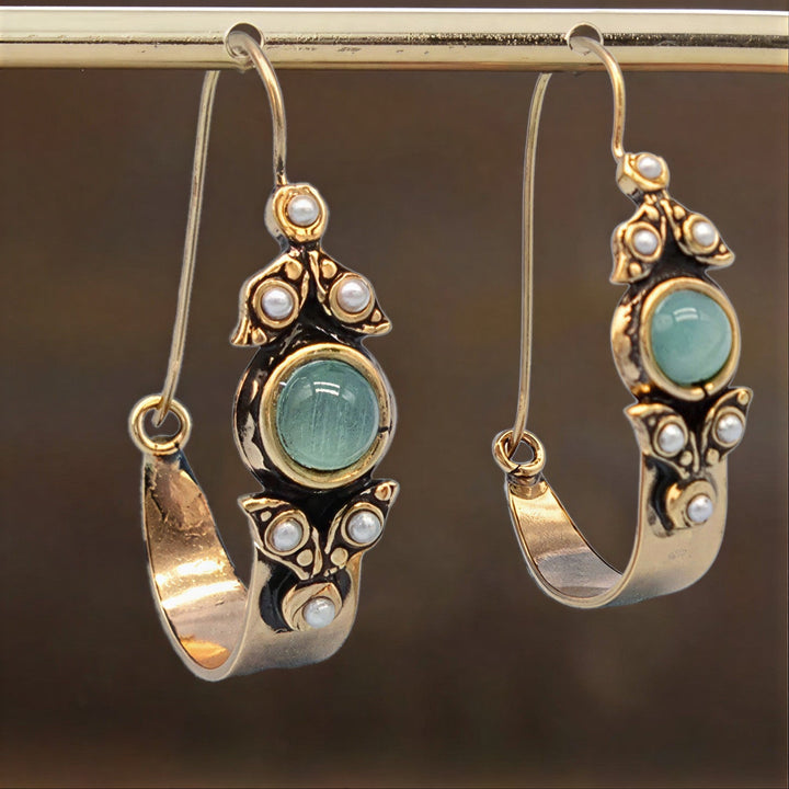 Brincos de Argola com Pérola Mint