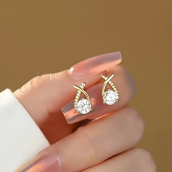 Brincos de Ponto de Ouro Luxuosos