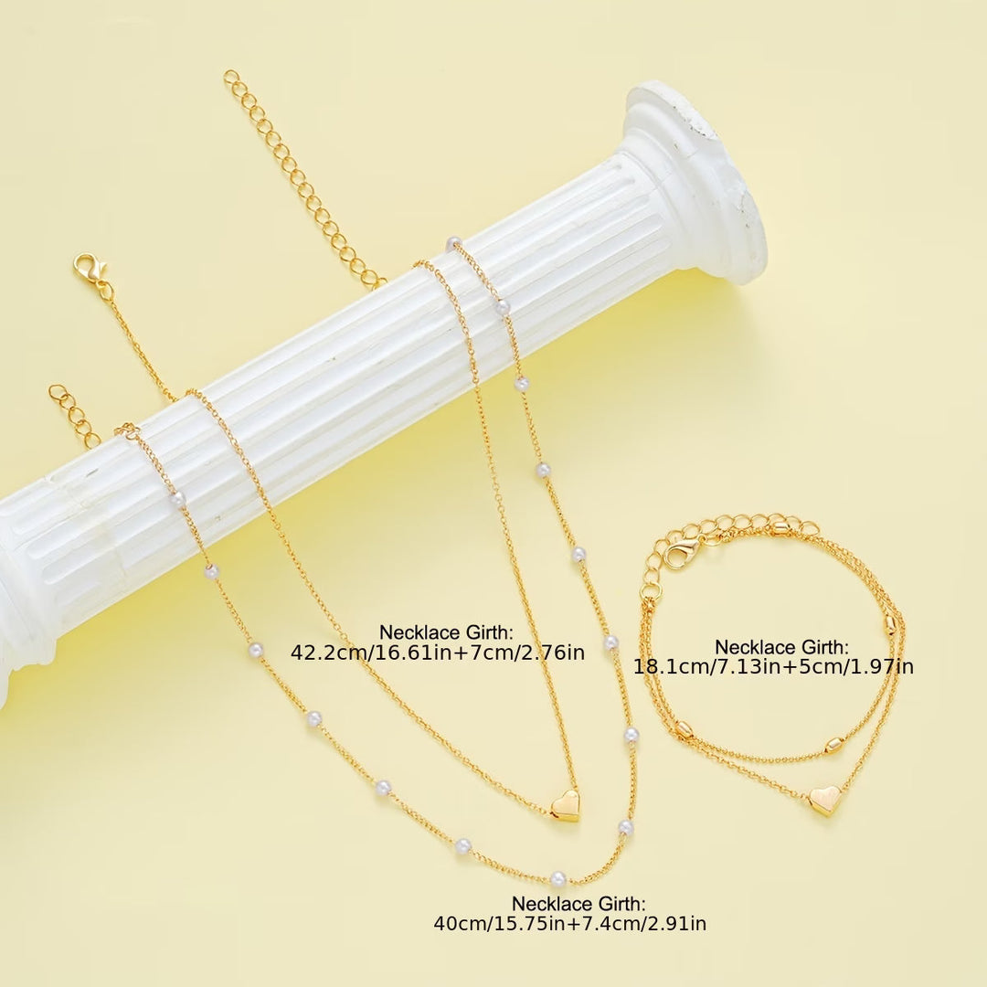 Conjunto de Colar Corações Amorosos