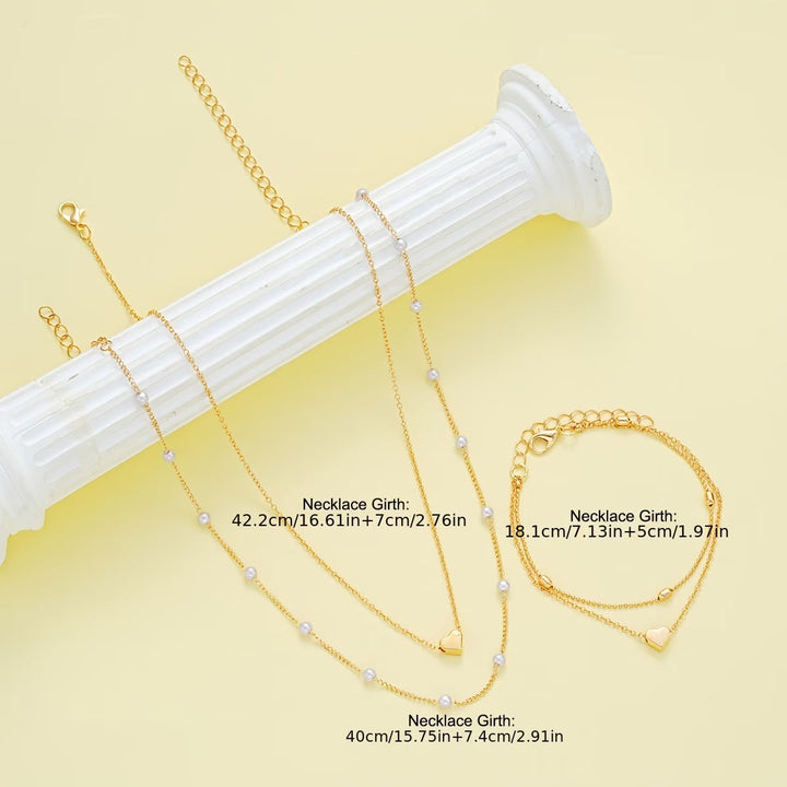 Conjunto de Colar Corações Amorosos