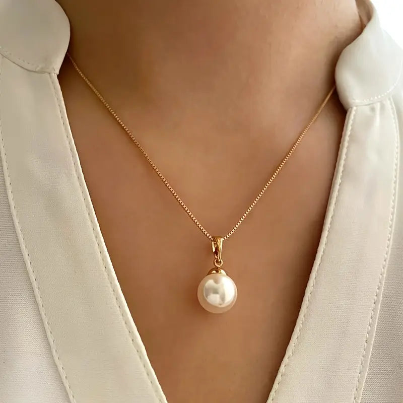 Conjunto de Colar de Pérola Elegante e Gracioso