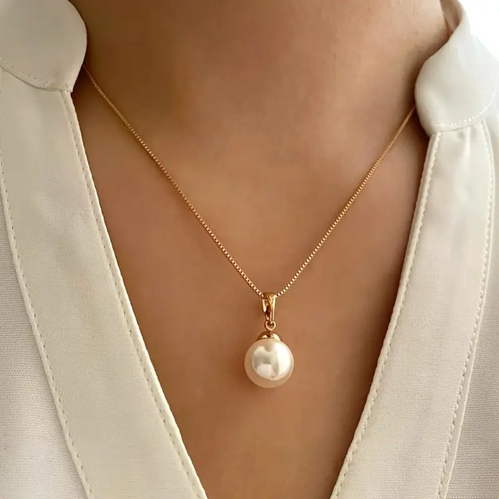 Conjunto de Colar de Pérola Elegante e Gracioso