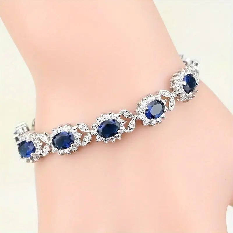 Bracelete Atraente com Acento de Safira