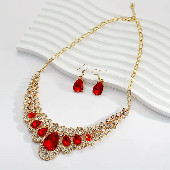 Conjunto de Joias Crimselle Ouro Sofisticado