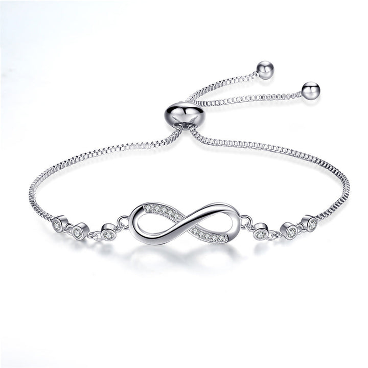 Pulseira Infinita Ajustável em Prata