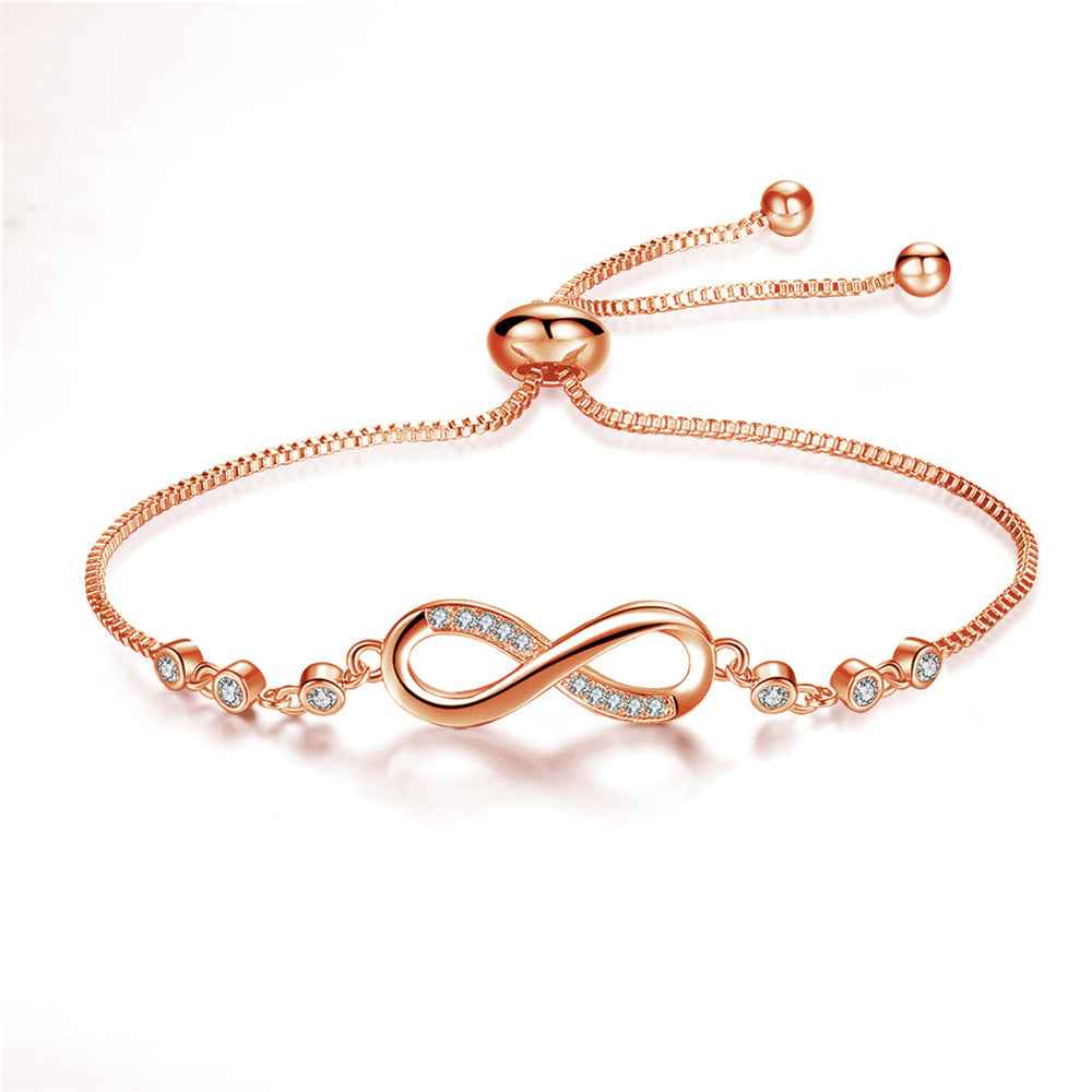 Pulseira Infinita Ajustável em Prata