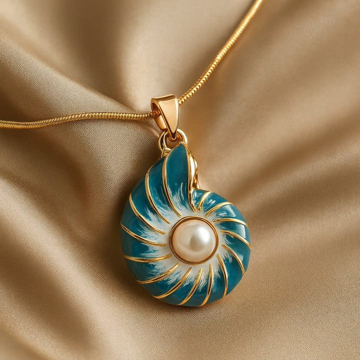 Colar de Concha Azul Pérola