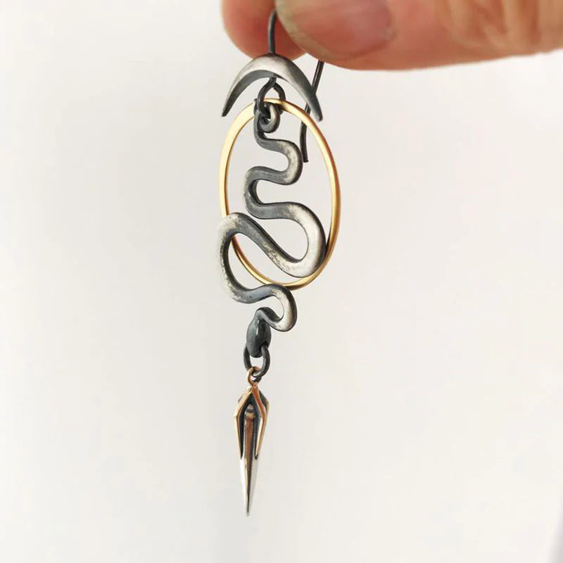 Brincos Espiral Geométrica Irregular Serpentina