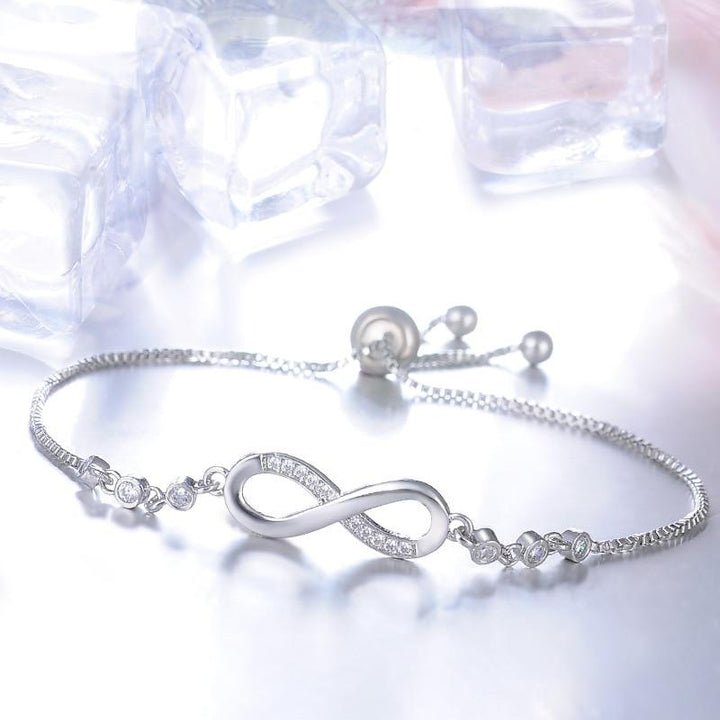 Pulseira Infinita Ajustável em Prata
