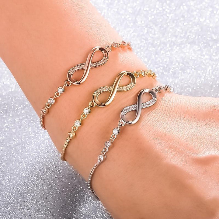 Pulseira Infinita Ajustável em Prata