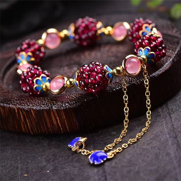 Pulseira de Frutas de Pedra Natural