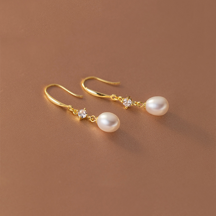 Brincos Elegantes de Pérola Barroca