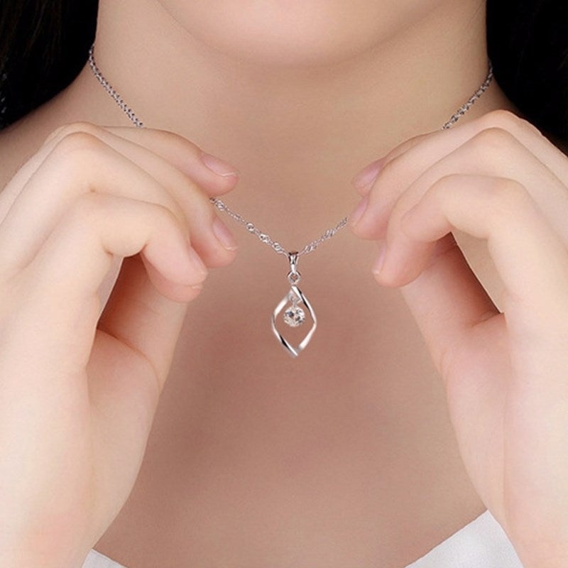 Pingente de Cristal de Zircônia Prata