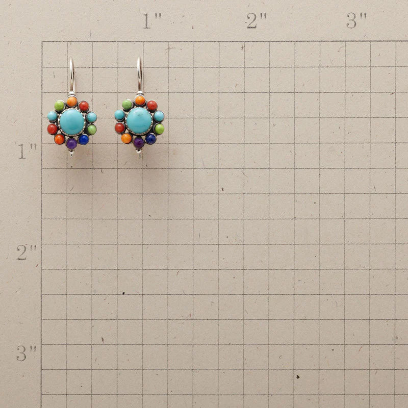 Brincos de Argola Turquesa Multicoloridos