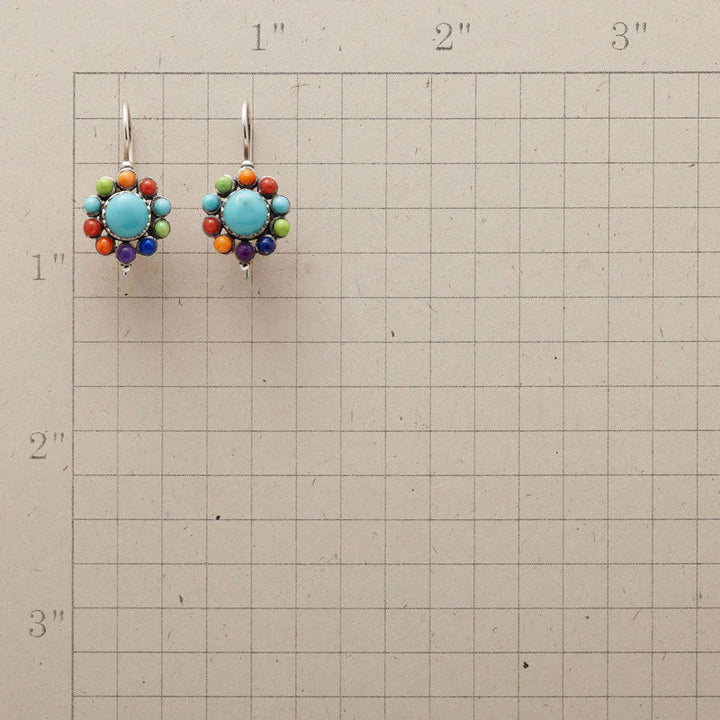 Multi-Coloured Turquoise Hoop Earrings