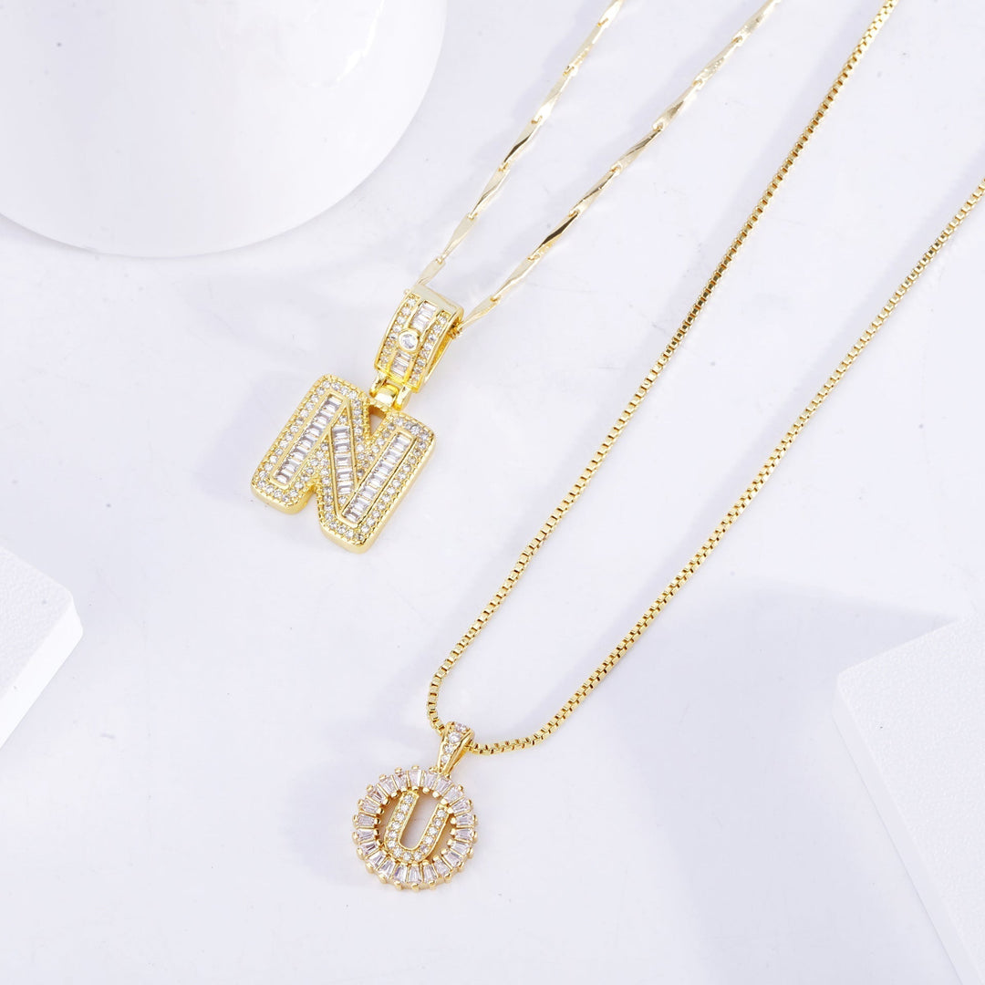 Conjunto de Colar Letra Ouro Premium