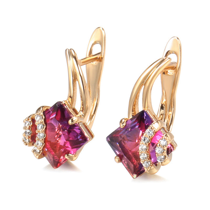 Brincos de Cristal Vermelho Sofisticados