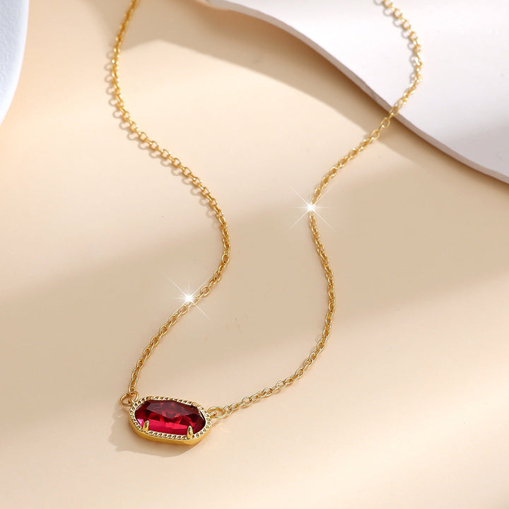 Colar de Ouro com Rubi Oval Clássico