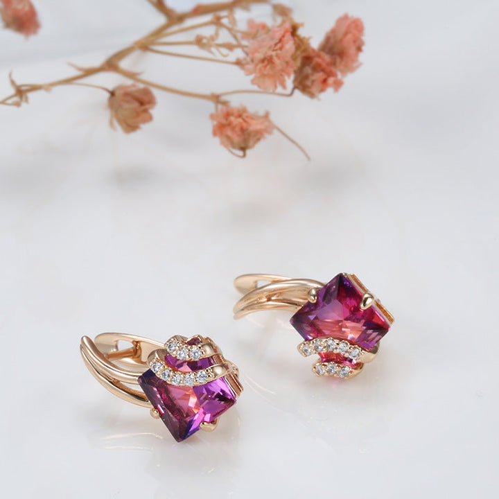 Brincos de Cristal Vermelho Sofisticados