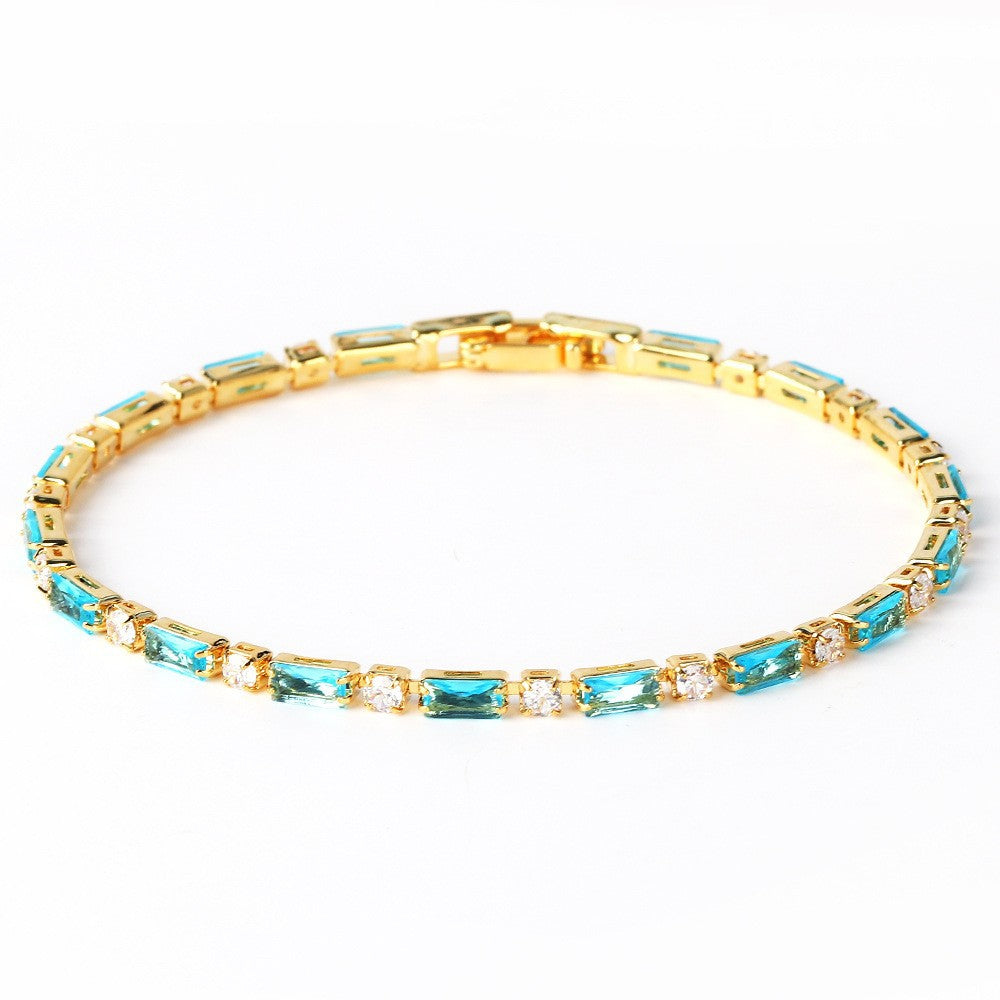 Pulseira Dourada Turquesa Elegante