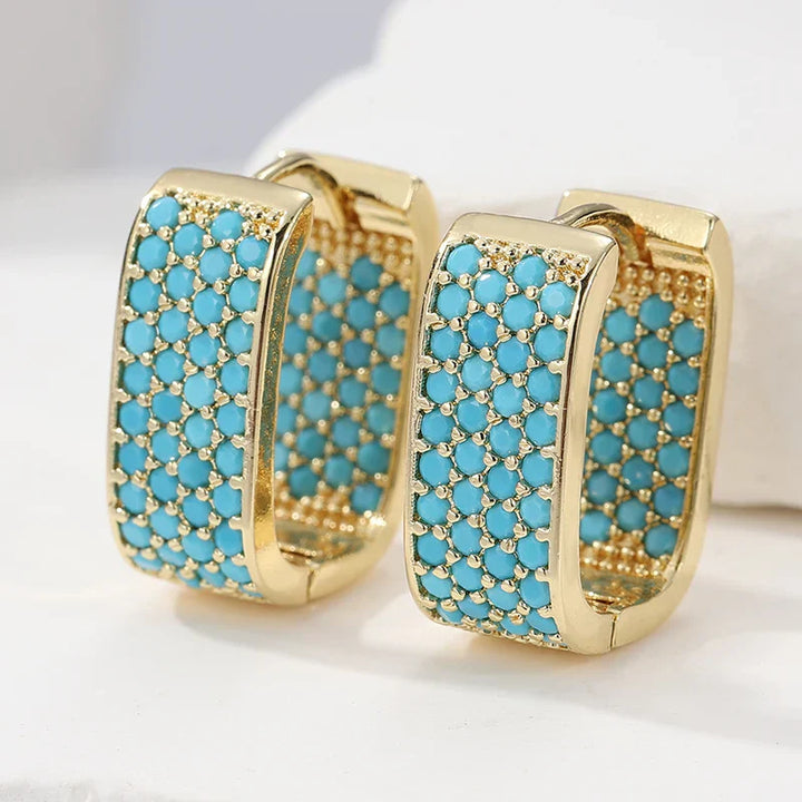 Brincos de Ouro Turquesa Crush