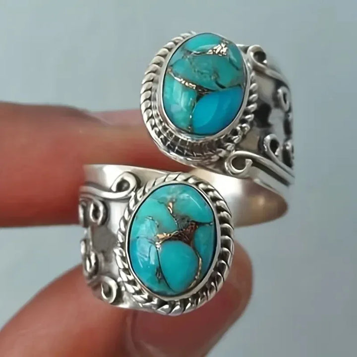 Anel de Prata Turquesa Prestige
