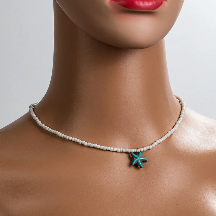 Colar de Estrela do Mar Turquesa Elegante