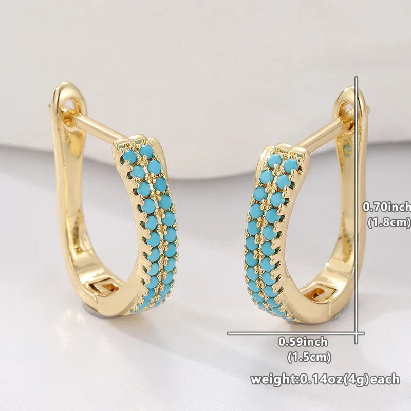 Brincos de Argola Clássicos Turquesa
